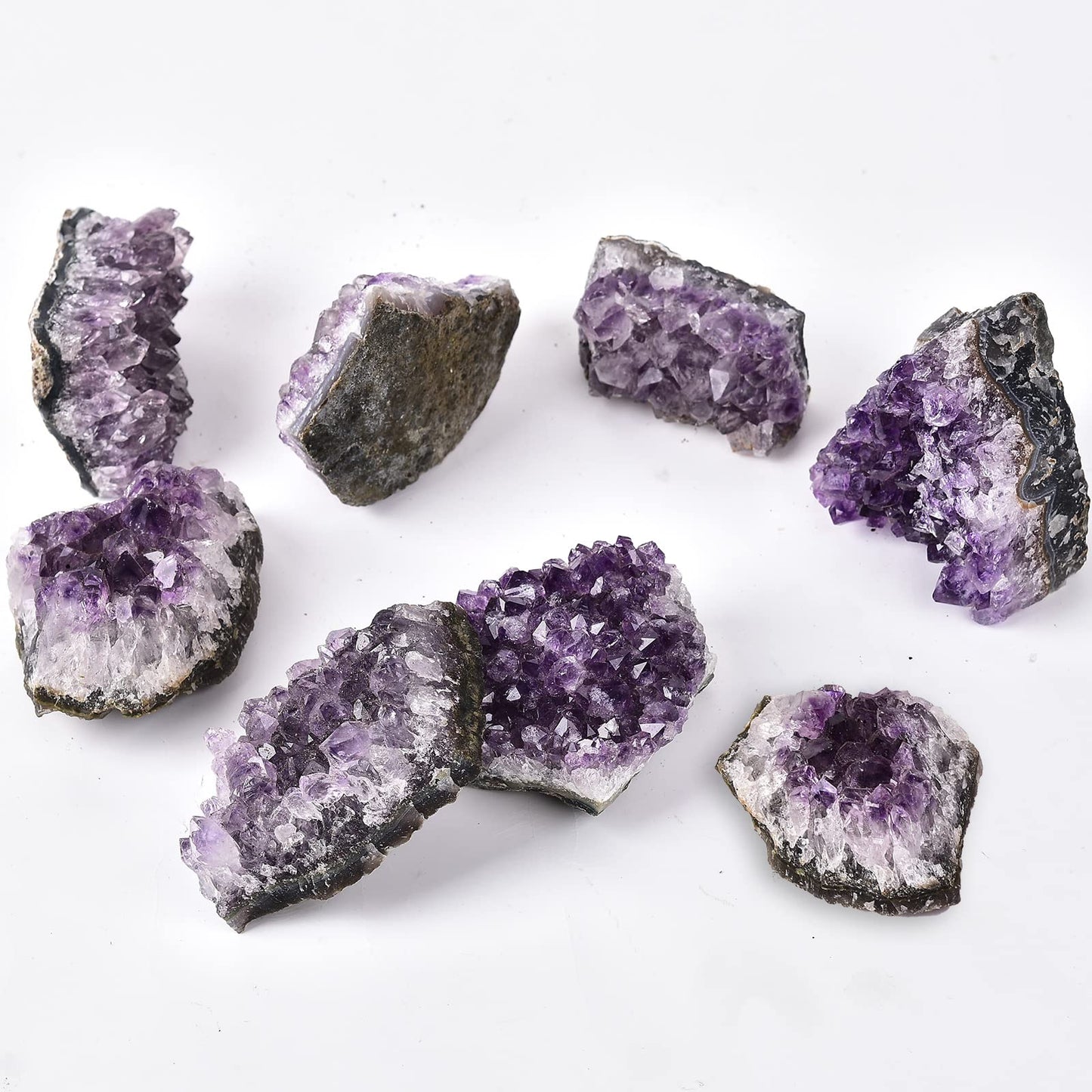 JIC Gem 1.8 LBS Natural Amethyst Geode Crystals Healing Stones Raw Amethyst Crystal Clusters for Witchcraft