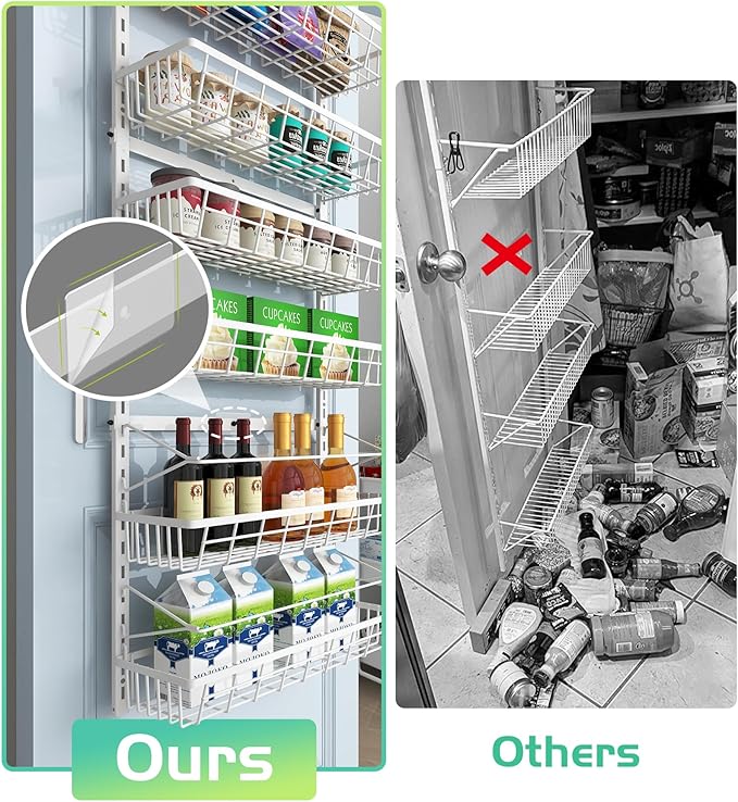 Over The Door Pantry Organizer, Wall Mount Spice Rack, Pantry Hanging Storage