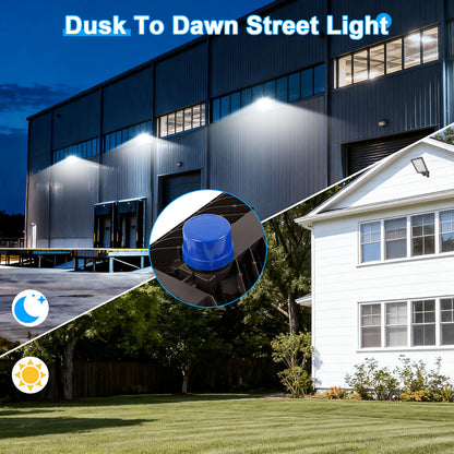 Tomourd 240W LED Parking Lot Light, with Dusk to Dawn 150LM/W Super Bright Outdoor Shoebox Street Lights IP65 Commercial Security Area Flood Lighting with Adjustable Bracket Heavy-Duty 100-277V