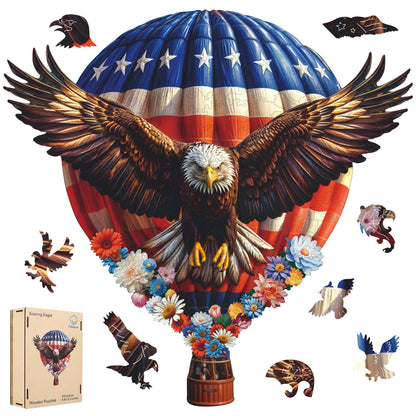 Pikoqunc Eagle Design Wooden Puzzles,190 Pieces 12.2x11.8 Inches,Laser-Cut Animal Jigsaw for Adults,Relaxing Brain Teaser with Exquisite Box for Friends and Family,Perfect Relaxing Art Puzzle Gift