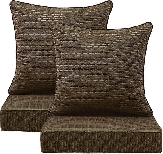 Sunbrella Outdoor Deep Seat & Back Cushion Set, 24 x 24 Inch Water Repellent