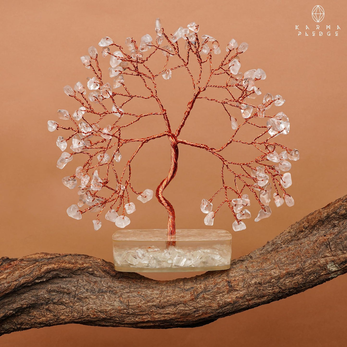 Clear Quartz Crystal Tree of Life Birthday Gifts for Women, Men, Friends, Handmade Chakra Healing Crystals Tree for Home Office Decor, Positivity, Good Luck, Money, Unique Gifts for Her Mom, Dad