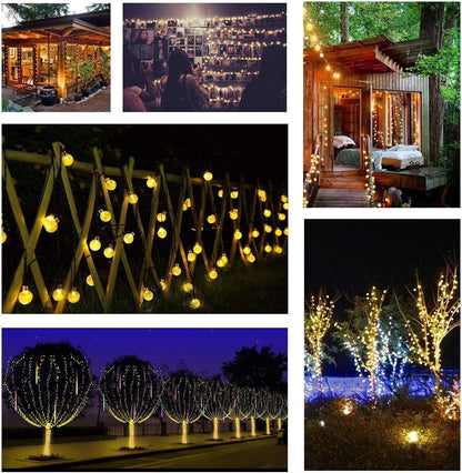 Toodour Solar String Lights Outdoor, 56ft 100 LED Globe String Lights with 8 Modes, Waterproof Solar Powered Patio Lights for Garden, Lawn, Gazebo, Porch, Yard, Wedding, Party Decor - Warm White