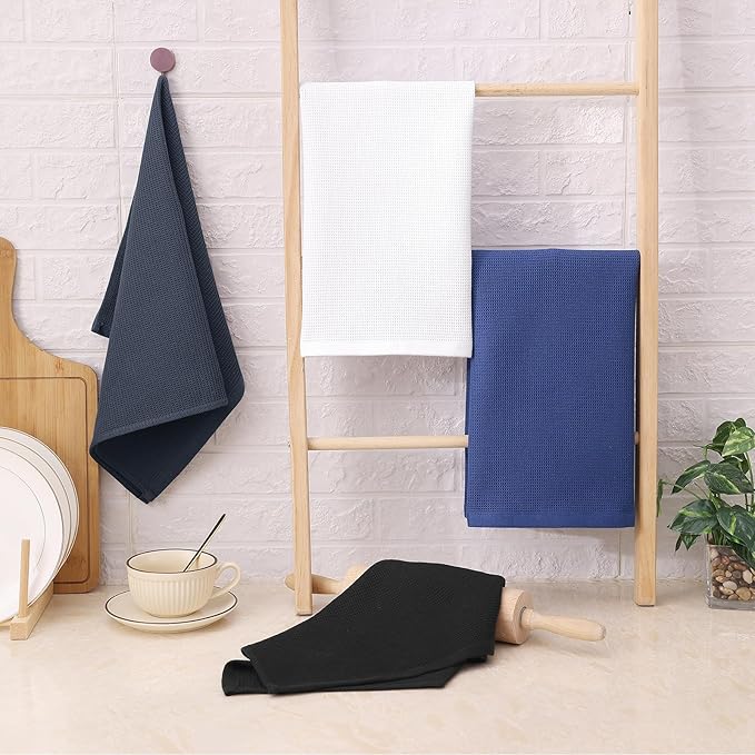 Homaxy 100% Cotton Kitchen Towels and Dishcloths Set
