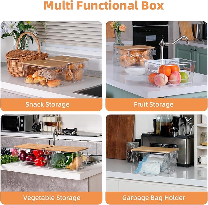 2 Pack Trash Bag Holder, Stackable Trash Bags Dispenser