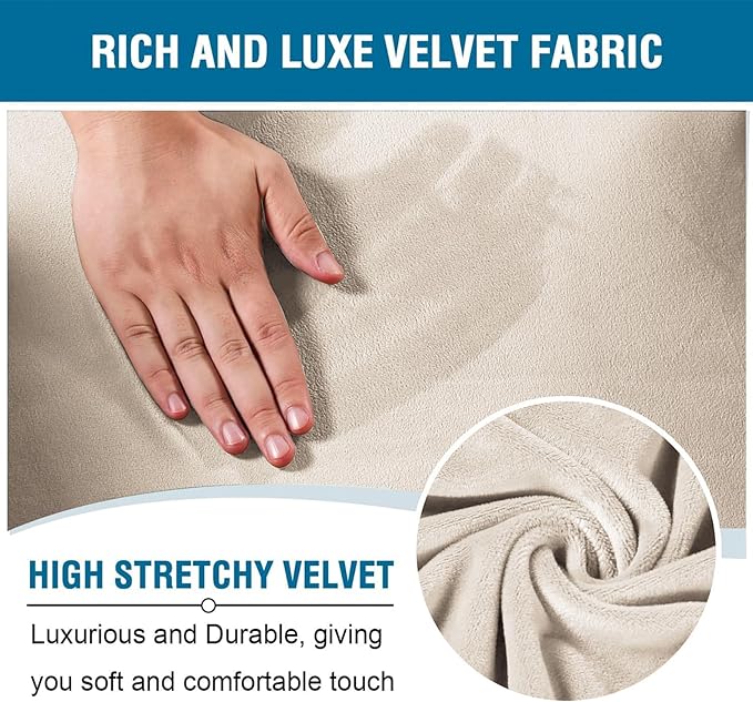 H.VERSAILTEX Velvet Stretch Recliner Couch Covers 4-Pieces Style Recliner Chair