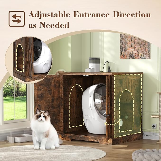 Heybly Litter Box Enclosure, Large Robot Cabinet