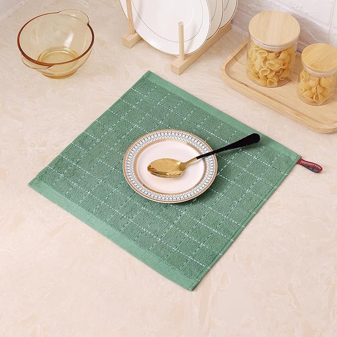 Mordimy 100% Cotton Terrycloth Kitchen Towels and Dishcloths Sets, Soft and
