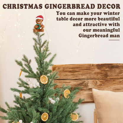 Namalu Mini Christmas Tree Topper Small Gingerbread Man Treetop for Christmas Tree 4 Inch Gingerbread Ornaments Decorative for Home Xmas Wine Bottle Wedding Bridal Shower Holiday Party Decorations