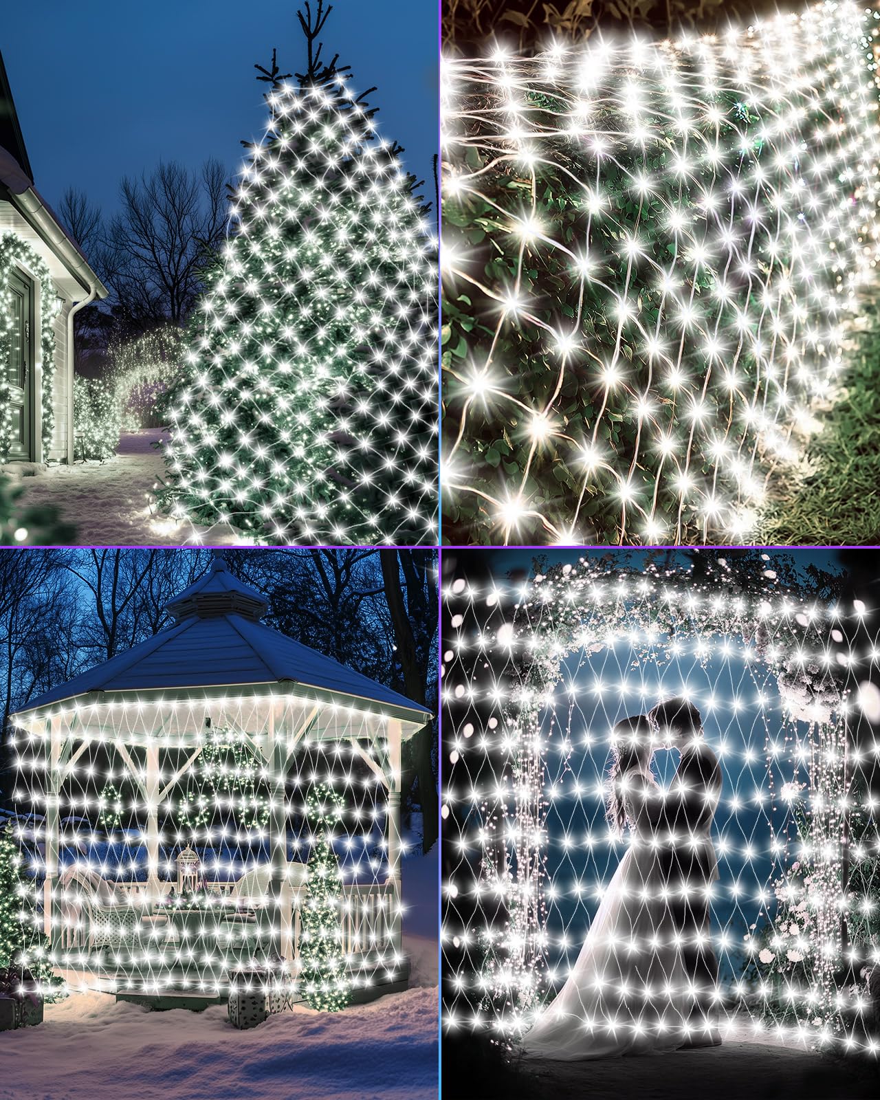 Coroor Christmas Net Lights 9.8ft x 6.6ft, 200 LED Outdoor Mesh Lights with 8 Modes, Waterproof Bush String Lights for Home Garden Yard Xmas Decorations Connecable, Timer (Cool White)