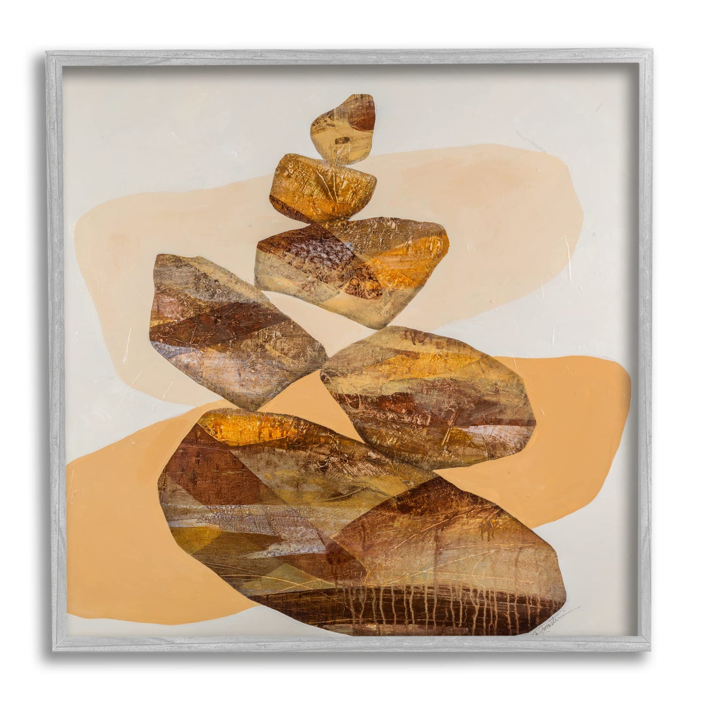 Stupell Industries Modern Natural Stacked Zen Rocks Framed Giclee Art, Design by Ruth Fromstein