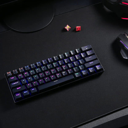 Redragon K530 Pro Draconic 60% Wireless RGB Mechanical Keyboard, Bluetooth/2.4Ghz/Wired 3-Mode 61 Keys Compact Gaming Keyboard w/100% Hot-Swap Socket, Free-Mod Plate Mounted PCB & Tactile Brown Switch