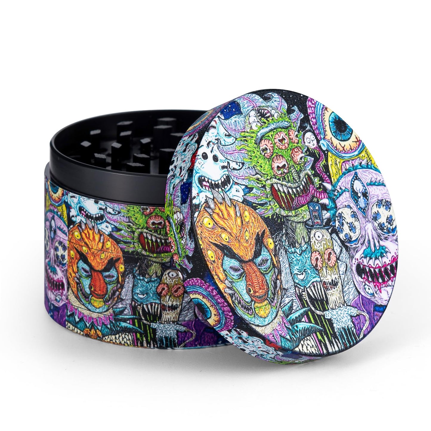 This pepper grinder features a street-style graffiti design and comes with a durable, fine-toothed mortar, perfect for grinding spices.
