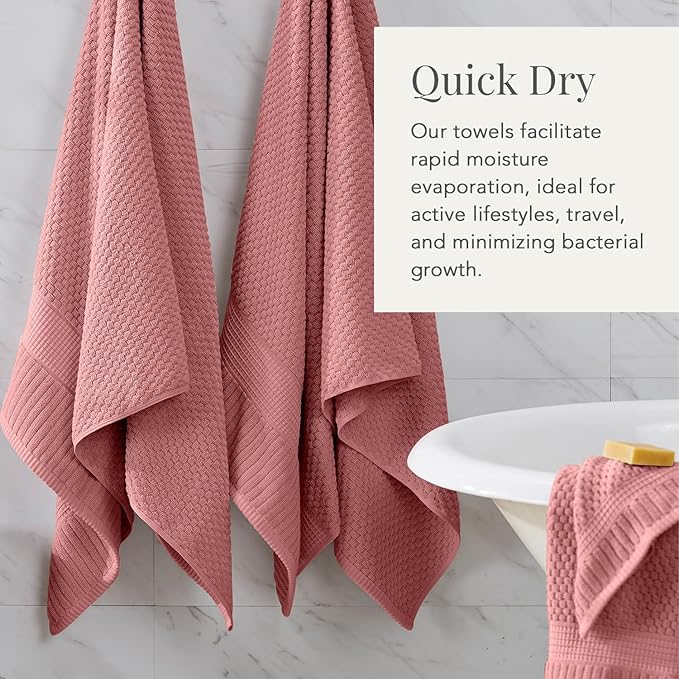 NY Loft 100% Cotton Bath Towel 4 Pack | Super Soft & Absorbent Quick-Dry Bath