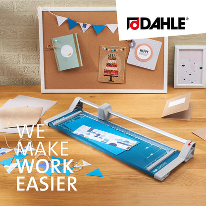 Dahle 508 DIN A3 Self-Sharpening Paper Trimmer Guillotine with Safety Cutting Protection, Blue