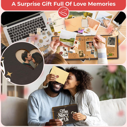 Stofinity The Story Of Us Anniversary Scrapbook - Couple Photo Album Journal, Wedding Gifts For Couples 2026, Anniversary Relationship Gifts For Him Her, Christmas Valentine Day Gift For Wife Husband