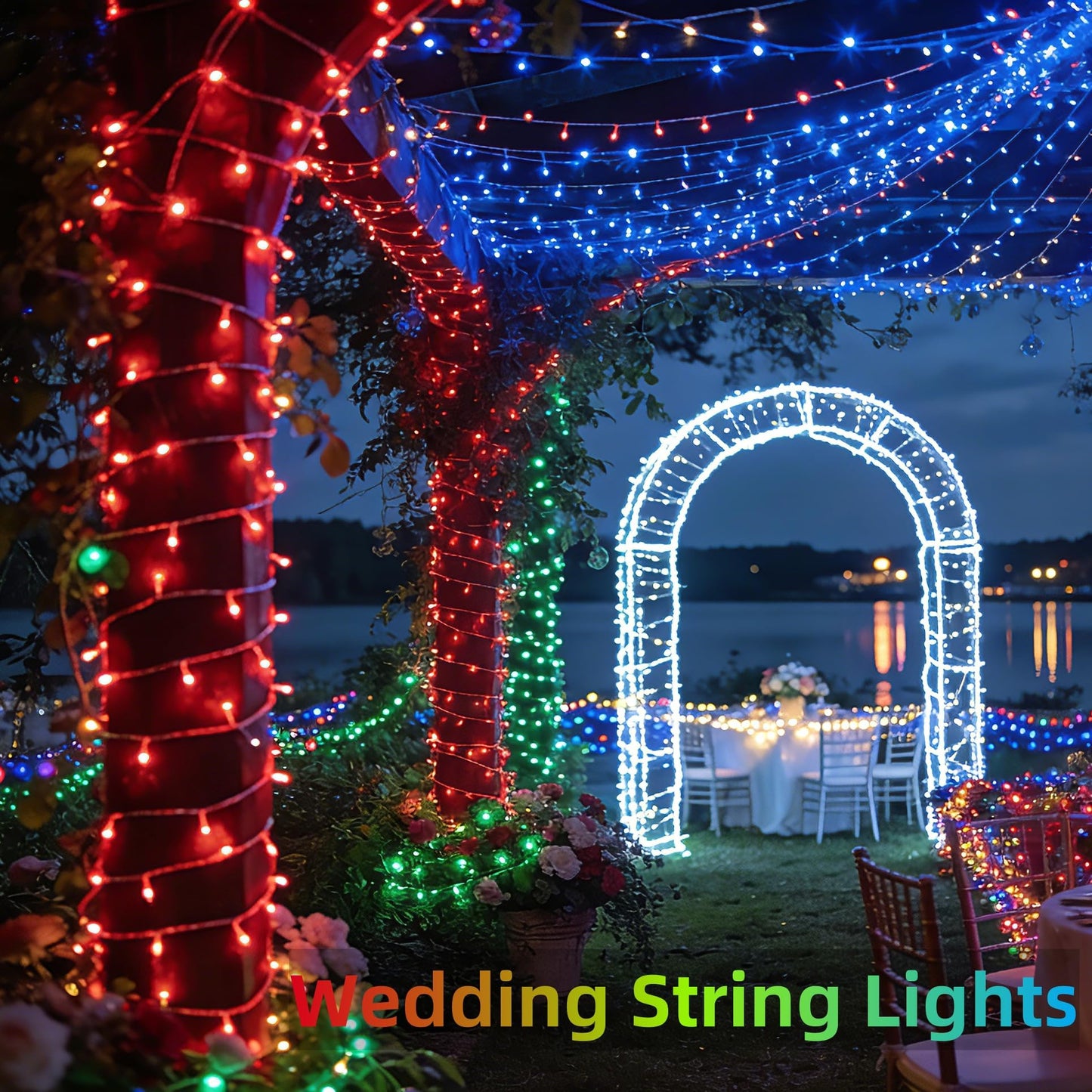 300 LED Red & Green String Lights, 75FT Connectable Fairy Lights with 12 Modes Dimmable Timer, Spring Decorations for Home, Tree Lights Indoor for Spring Summer Birthday Party Christmas Decorations