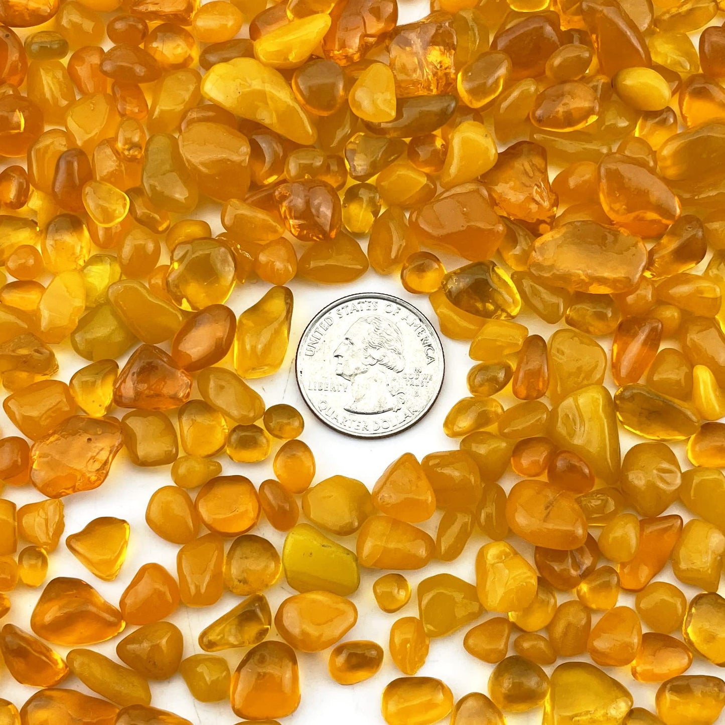 CYS EXCEL Aquarium Fish Tank Gravel (3 LBS) Orange Glass Vase Filler for Fountain Succulent Plant Decorative Rock Pebble Stone Irregular Smooth Sea Glass