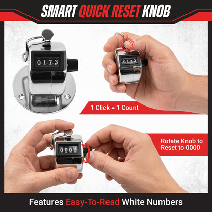 Clicker Counter - Handheld or Mountable with Easy Thumb Tally Button – Click Counter for Sporting Events, Ticket Sales, or Counting People by Stalwart