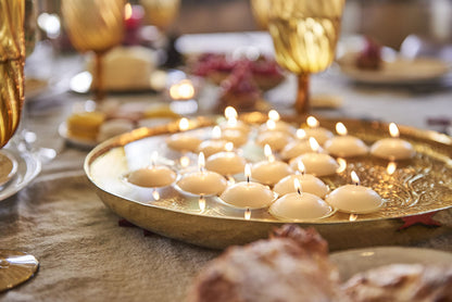 BOLSIUS Ivory Floating Candles 3 inch - 12 Pack Water Candles - Premium European Quality - 8 Hour Clean Burning - No Palm Oil - 0% Animal Fat - Cotton Wick - Centerpiece Decor, Romantic Wedding Events
