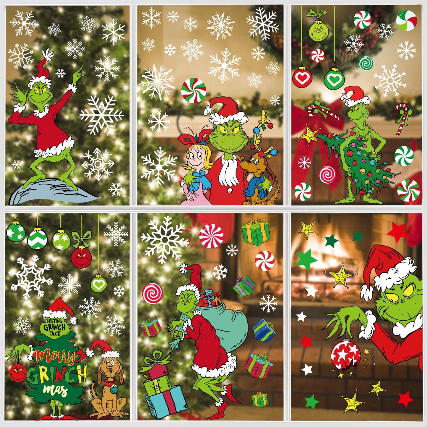 100 PCS Christmas Window Clings – Snowflake Window for Glass Windows, Double-Sided Reusable Static Christmas Decals for Winter Wonderland Decorations (9 Sheets)