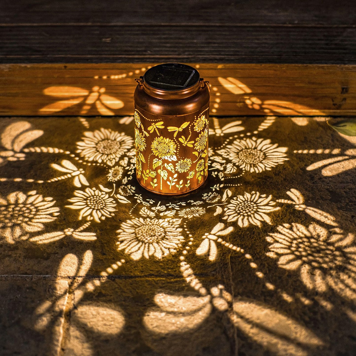 Sunflower Solar Lanterns Outdoor Waterproof Hanging Solar Lights,Gifts for Women Grandma Mom Garden Decor,Lantern Metal Decorative Yard,Patio,Lawn,Porch,Deck,Balcony