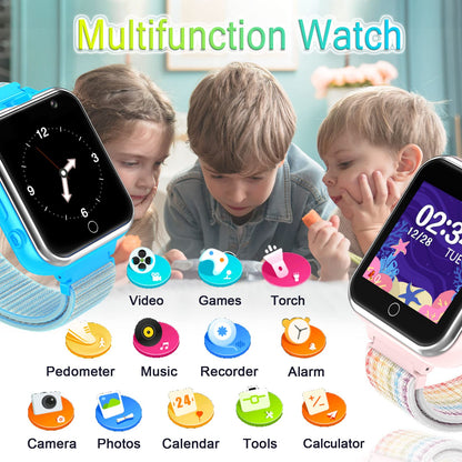PTHTECHUS Kids Music Smartwatch with Game - Boys & Girls HD Touch Screen Smart Watch Phone with Camera Games Pedometer Sports Watches Supplies Grade Student Back to School（X32 Purple）