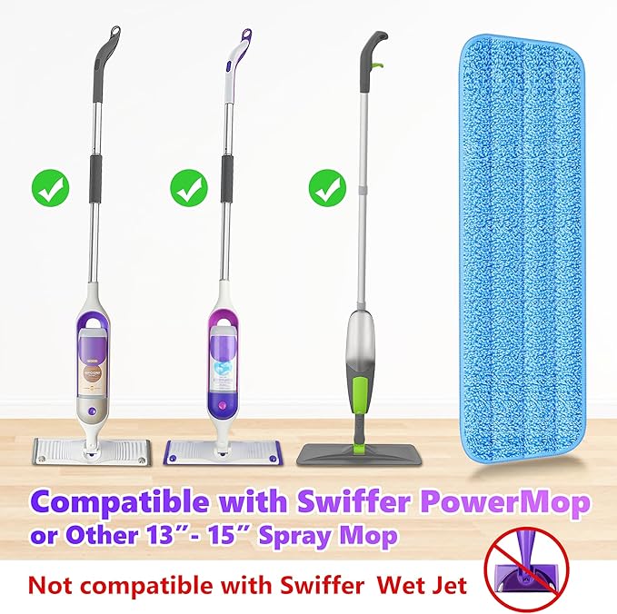 6 Pack Reusable Mop Pads Compatible