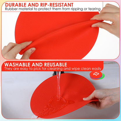 Douaowoc 24 Pieces 9 Inch Poly Spots, Anti-Slip Spot Markers Floor Spots, Waterproof Flat Filed Cones Poly Dots for Agility Drills, Basketball, Football Training, Sport Activities and Exercise