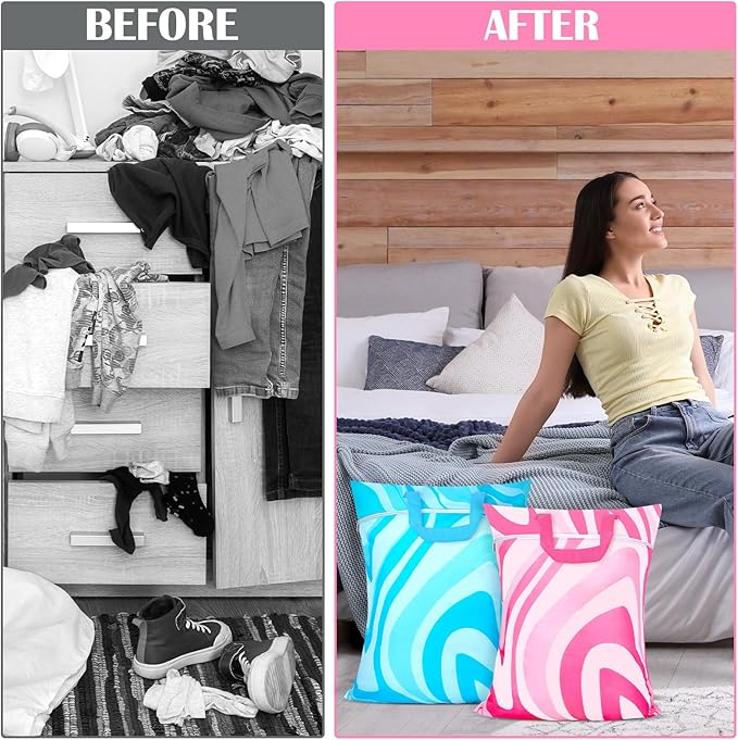 2 Pcs Large Travel Laundry Bags