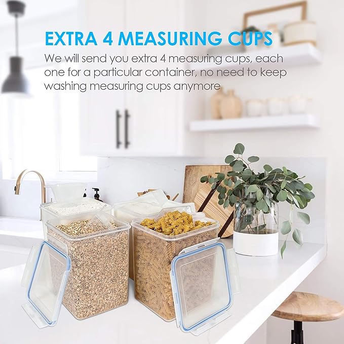 Vtopmart Large Food Storage Containers 5.2L / 175oz, 4 Pieces BPA Free Plastic