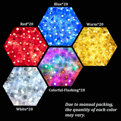 ZGWJ 100PCs Balloon Lights Mini, Battery Powered, Long Standby Time Waterproof Led Round Light for Birthday Party Paper Lantern Balloon Easter Eggs Wedding Christmas Halloween Decorations