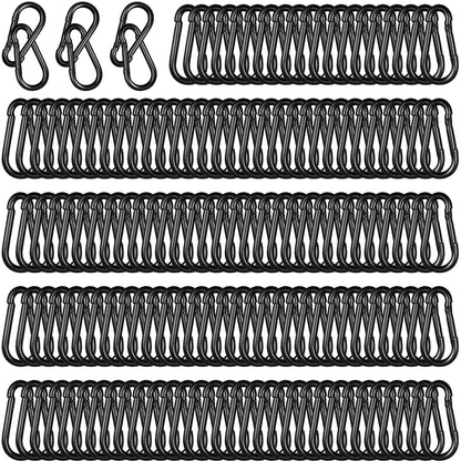 120PCS M4 Black Heavy Duty Carabiner Clips, 1.57IN Galvanized Steel Spring Snap Hook Carabiner, 110LBS Holding Capacity Spring Clips for Hammock Swing Outdoor Travel