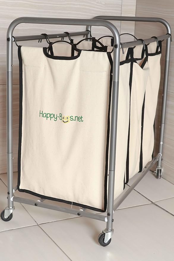 Happy-Bags Eco-Friendly 100% Cotton Denim and Webbing Laundry Cart Replacement