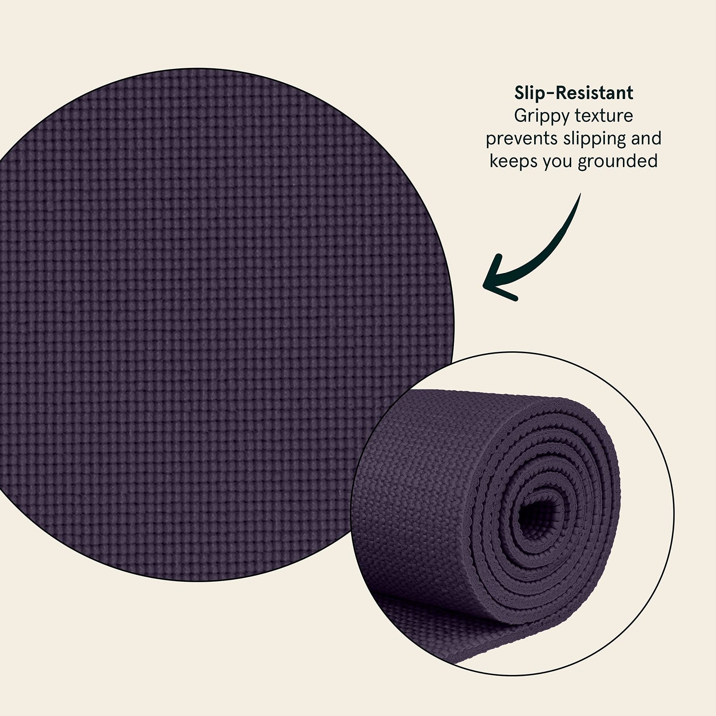 Retrospec Pismo Yoga Mat w/Nylon Strap for Men & Women - Non Slip Exercise Mat for Yoga, Pilates, Stretching, Floor & Fitness Workouts, .5mm Thick, Easy to Clean