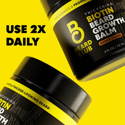 Beard Club - Beard Growth Serum with Natural Castor, Coconut and Avocado to Grow a Thicker, Fuller Beard, Fill in Patches and Stimulate Healthier Facial Hair Growth