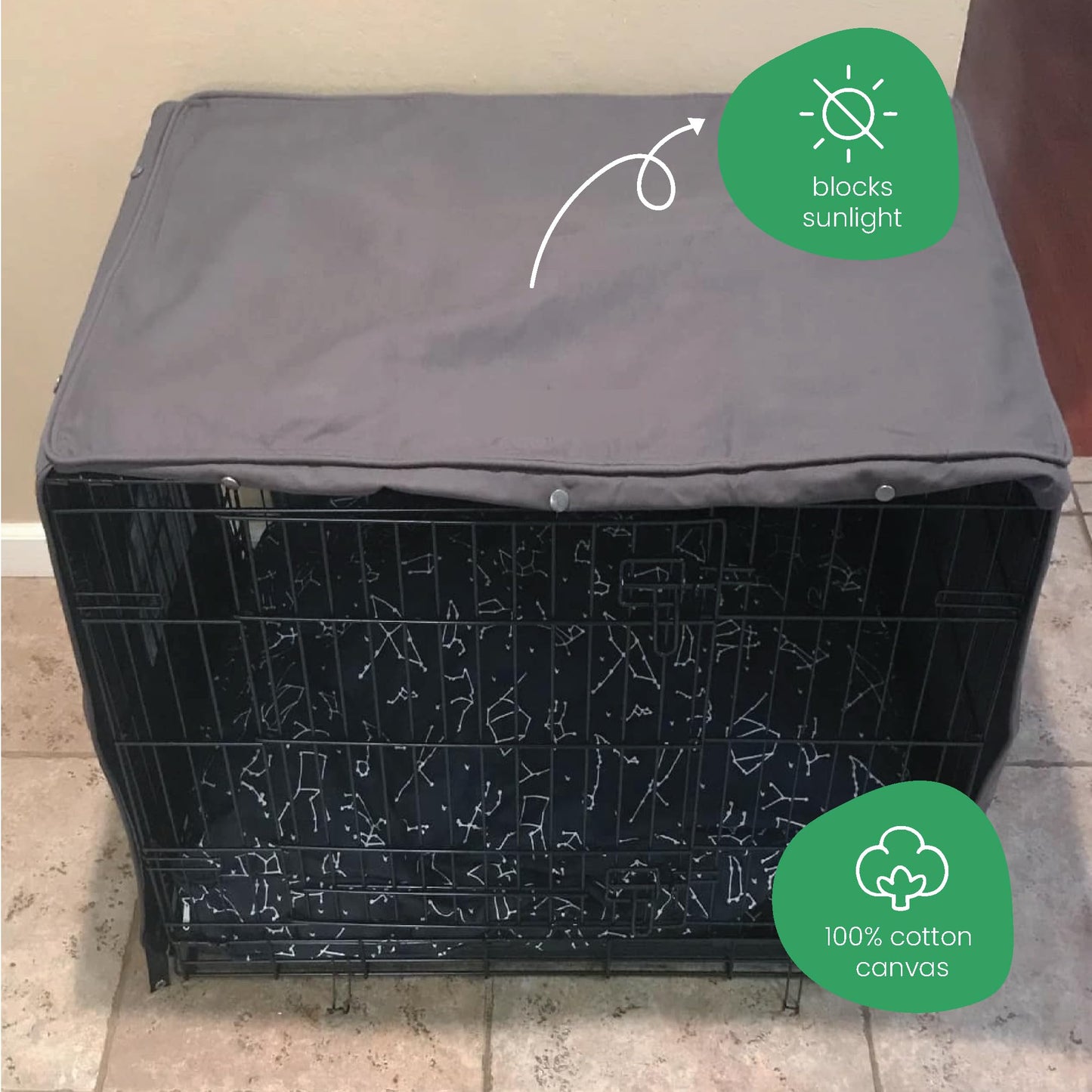 Molly Mutt Dog Crate Cover - Fits 30"x19"x21" Crate - Dog Kennel Cover - Dog Cage Cover - Medium/Large Dog Crate Cover - Puppy Crate Cover - Cover for Dog Crate - Fabric Crate Cover