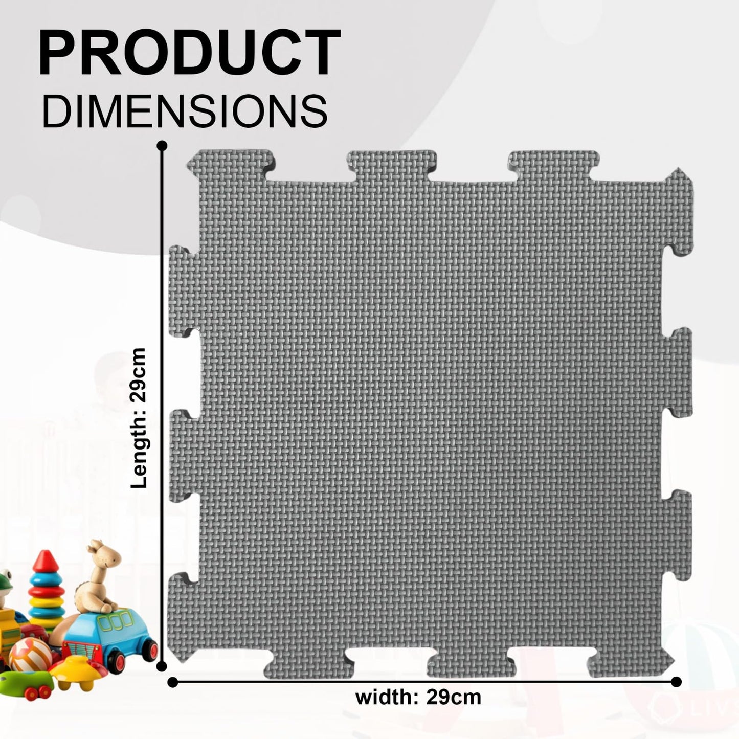 20Pc 10mm Thicknes Grey White Kids Playmat Floor Matting Foam Garden Fitness Nursery Mat