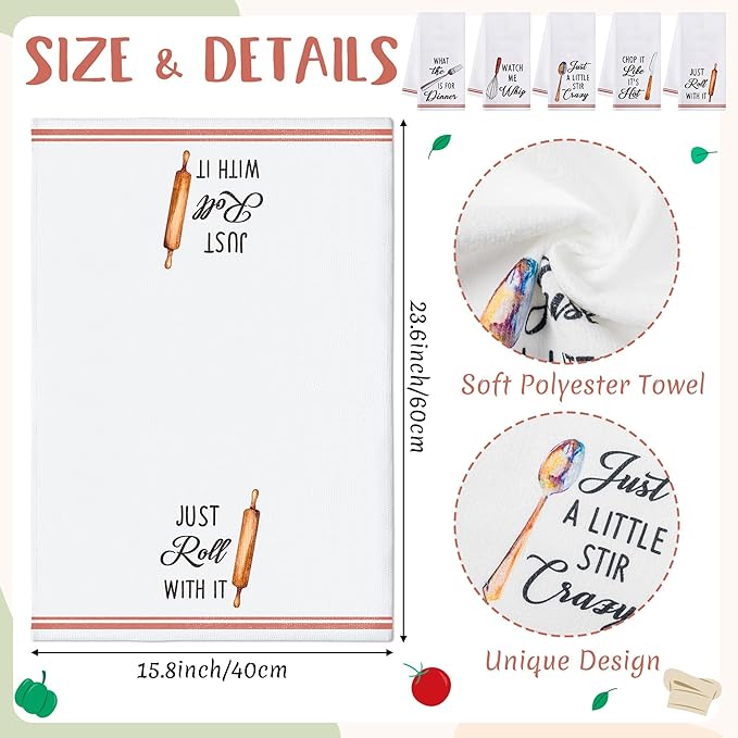 R HORSE 5Pcs Kitchen Dish Towel Funny Cookware Kitchen Dishcloth Absorbent