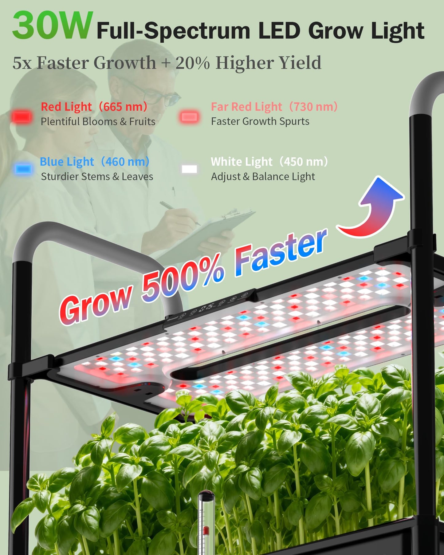 Growell Large Hydroponics Growing System Kit, Vertical Indoor Herb Garden Kit with LED Grow Light & Independent Water Pump, 42L Movable Indoor Planter Perfect Gardening Gifts (3 Tier-81 Pods, Black)