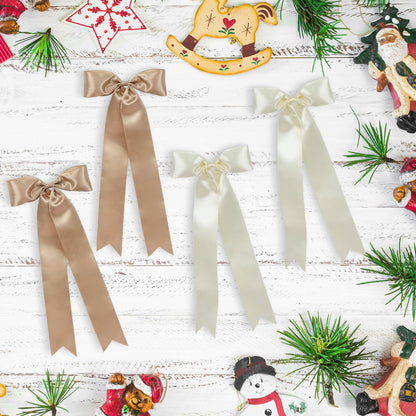 24 Pcs Christmas Tree Bows Decorations - Satin Ribbon Bows for Wreath, Tree Topper, Ornaments, Garland, Home, Staircase, Fireplace Decor