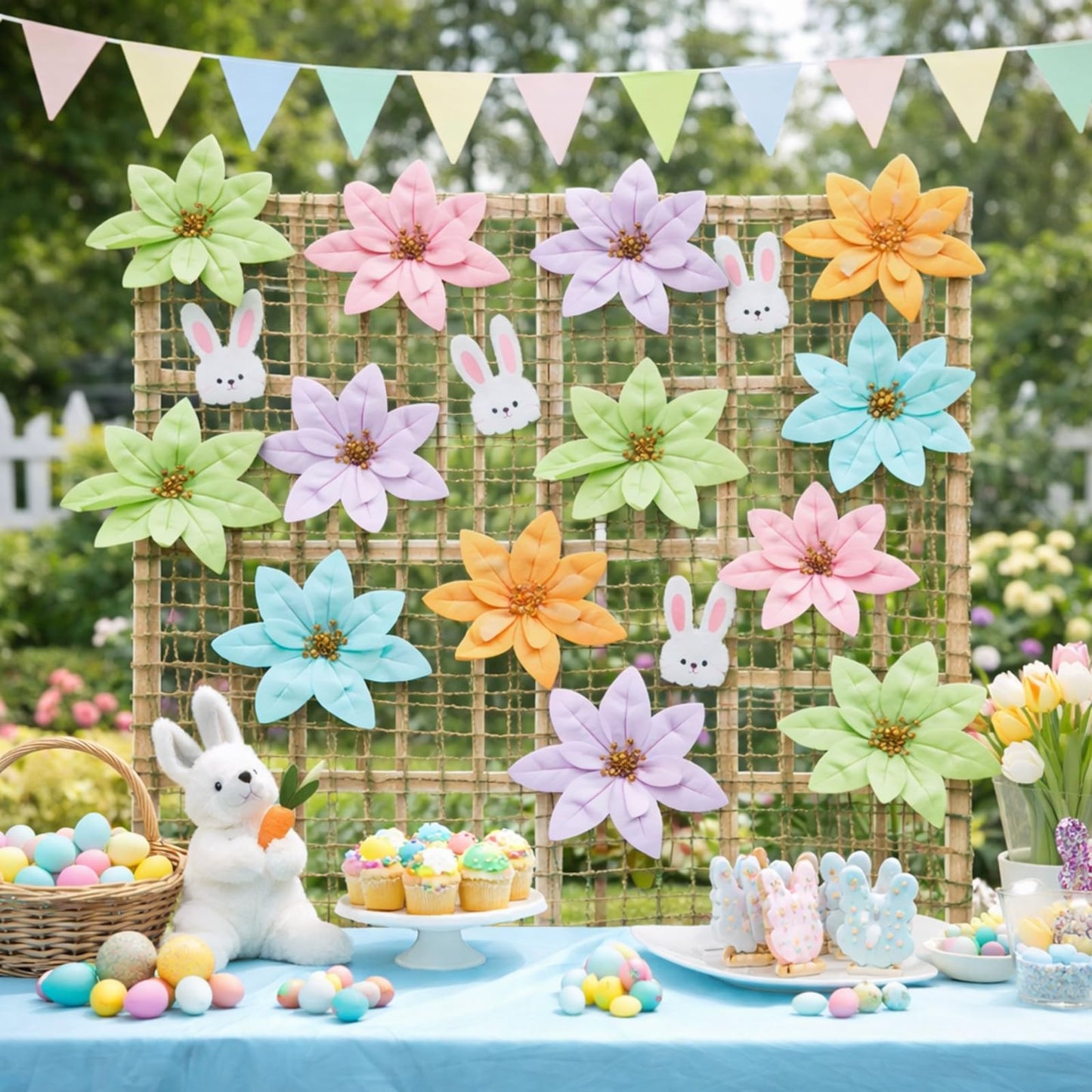 Thiccywoov 15 Pcs Spring Pastel Flowers Ornaments for Tree Spring Summer Artificial Flowers Decoration for Home Crafts Birthday Wedding Baby Shower Themed Summer Holiday Party Decoration