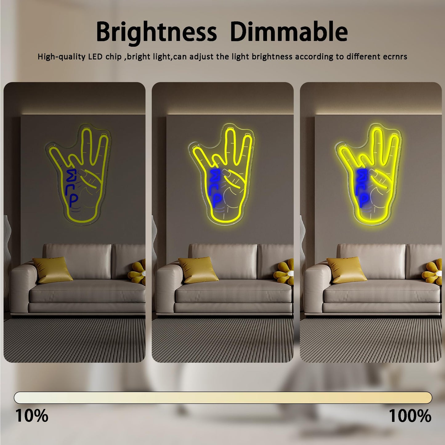 Sigma Gamma Rho Hand Neon Sign, Greek Hand Symbol Signs Neon Sign, Dimmable LED Sorority and Frat Hand Symbol Signs, Office Party Bar Cafe Decor, Family and Friends Birthday Holiday Gift(15.7*10.3in)