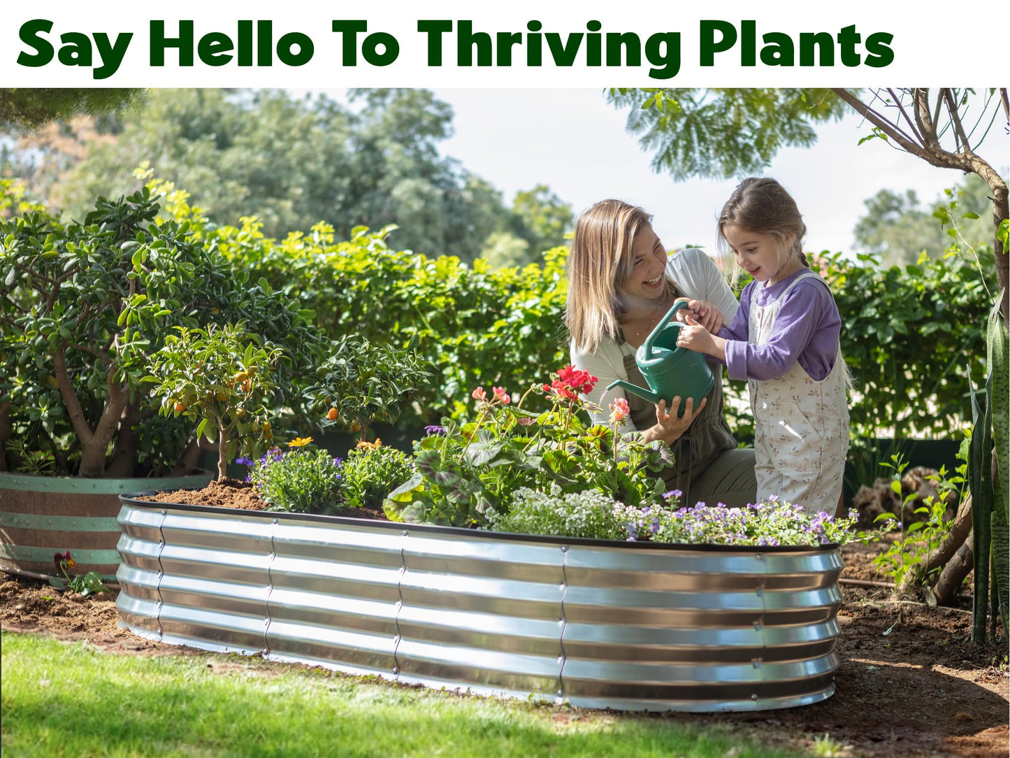 Plant & Plot Galvanized Raised Garden Beds Outdoor // 6×3×1 ft (2-Pack) Planter Raised Beds for Gardening, Vegetables, Flowers // Large Metal Garden Box // Patented Tool-Free Design (Silver)