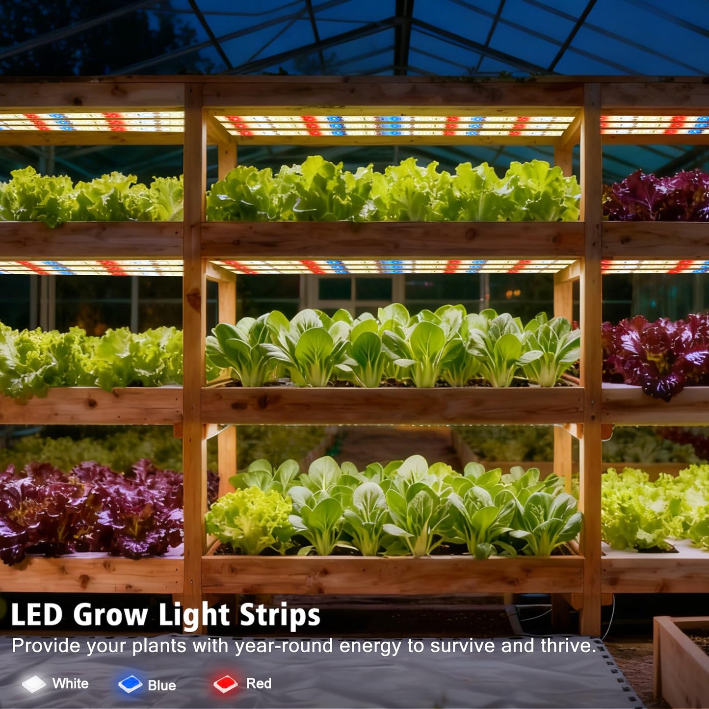 DBFAIRY Grow Strip Lights for Indoor Plants,Waterproof LED Full Spectrum Plant Grow Light Strip Plug-in Grow Tape Light with Timer Dimmable for Greenhouse Seed Starting (3.28FT/ 120 LED)