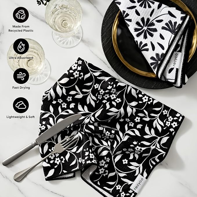 RECYCO Waffle Kitchen Towel Set of 2