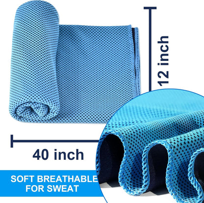Amgico 3 Pack Cooling Towel(40"x12") for Neck and face, Ice Towel, Soft Breathable Towels, Cooling Rags for Yoga, Sport, Running, Workout, Gym, Camping, Fitness, Workout & More