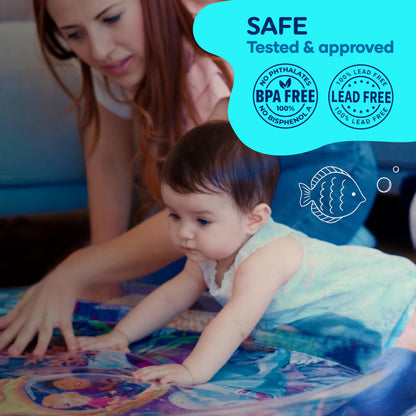 TT TUMMYTIMEZ Premium Tummy Time Water Mat, Extra Large Multi-Stage Activity Center Promoting Baby Motor & Sensory Development, Inflatable Playmat Visual Stimulation Gift Infants Toddlers Boys Girls