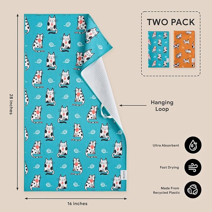 RECYCO Waffle Kitchen Towel Set of 2