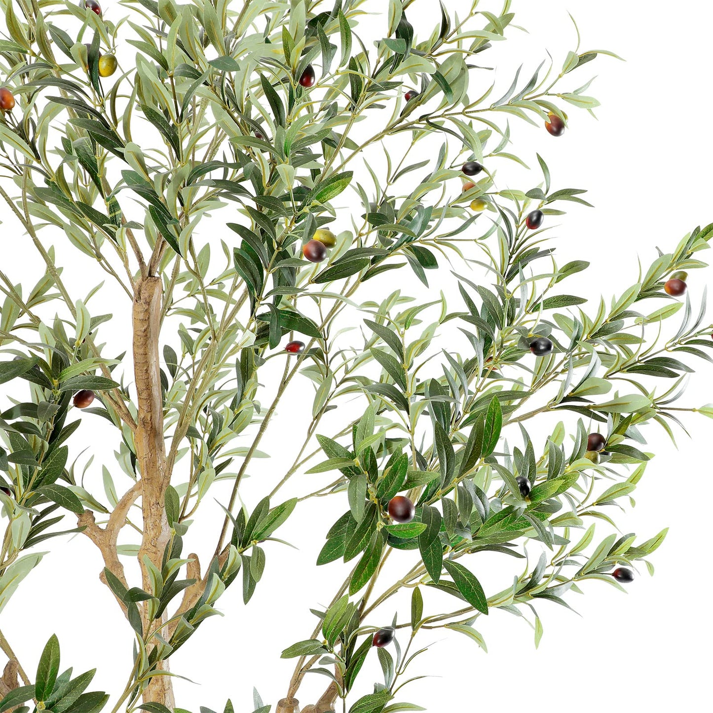 Nafresh Tall Faux Olive Tree，9ft（108in） Realistic Potted Silk Artificial Olive Tree， Fake Olive Trees Indoor with Green Leaves and Big Fruits for Home Office Living Room Stairs Patio Decor.